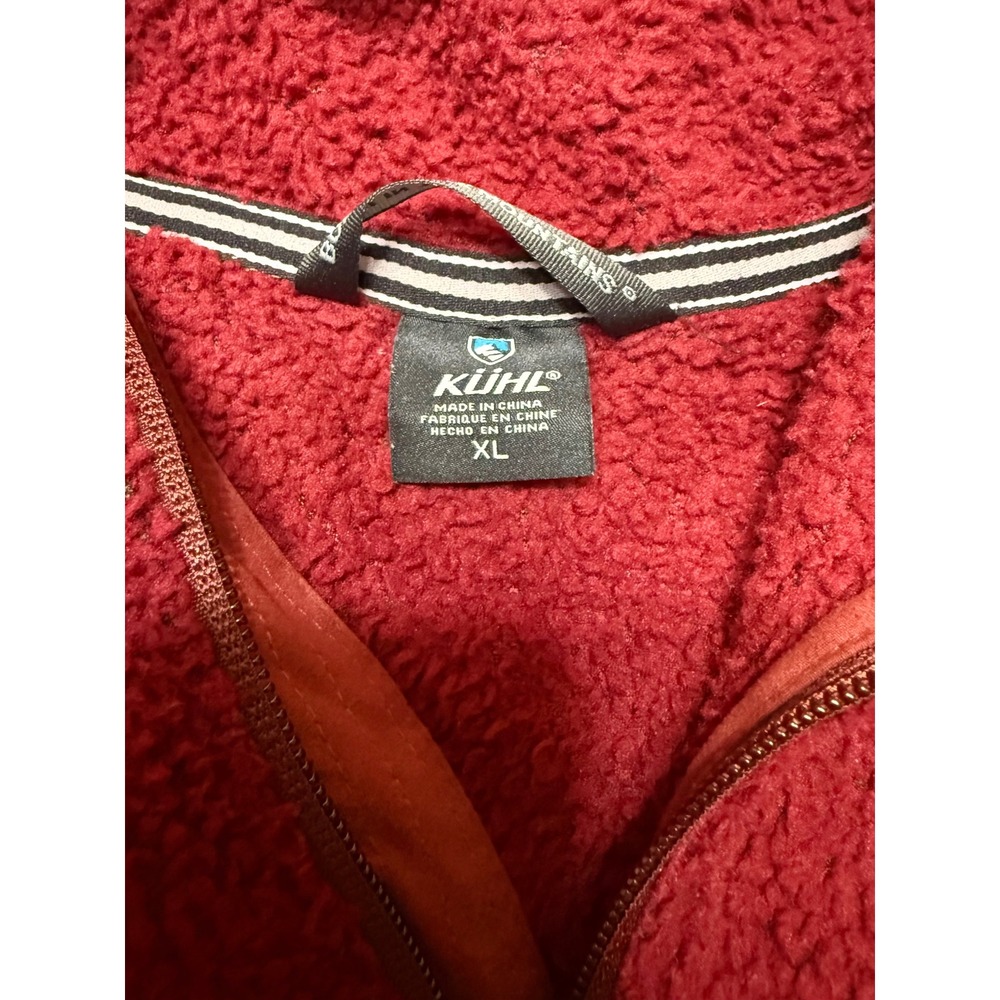 Kuhl Flight Hoody Womens XL Burgundy Red Fleece 1/4 Zip‎ Pullover Jacket - Picture 3 of 7